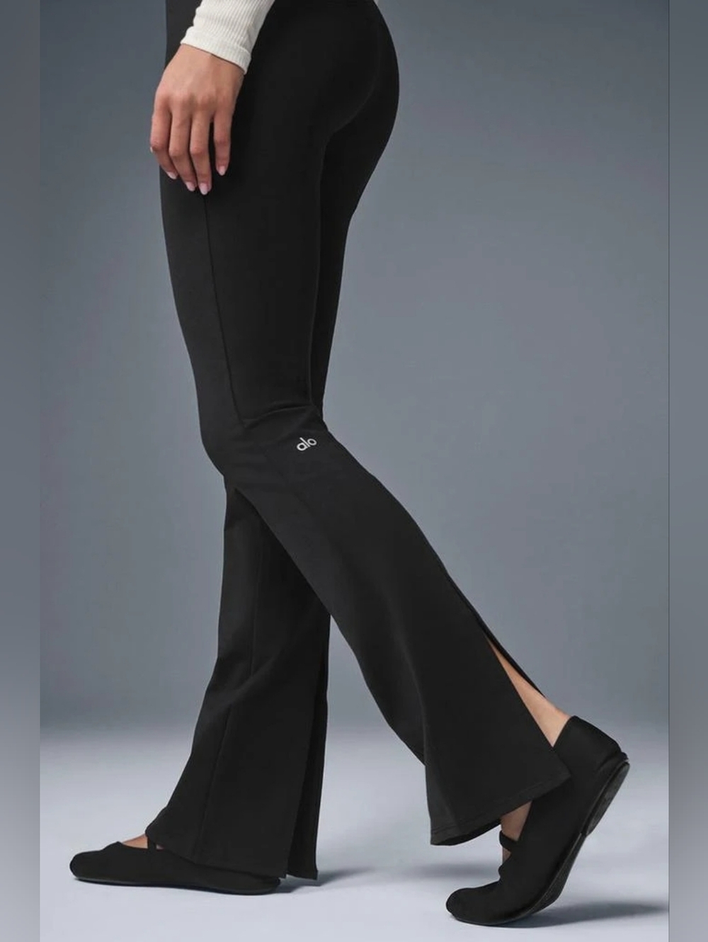 Alo Airbrush High-Waist Kick-Back Women's Small Black Leggings